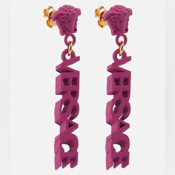 NWT Versace Medusa Fuchsia Earrings - Picture 2 of 6
